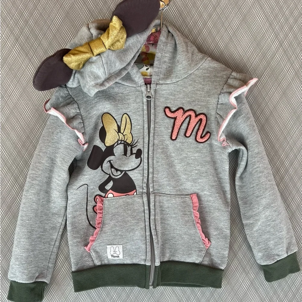 Disney Minnie Mouse - Gold bow Ear Minnie Hoodie (Size 5)